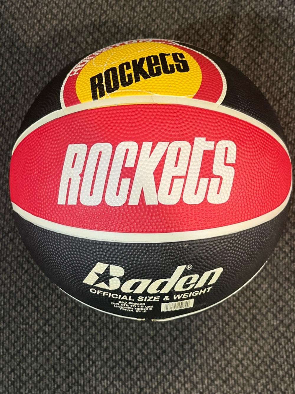 Houston Rockets Baden Basketball 7” Ball 
Red & Black